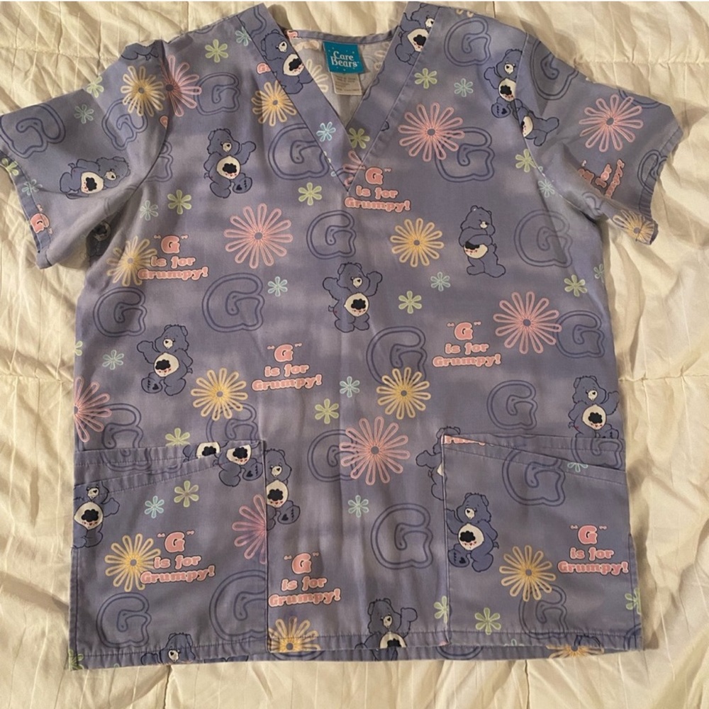 Grumpy care bear size medium scrub top